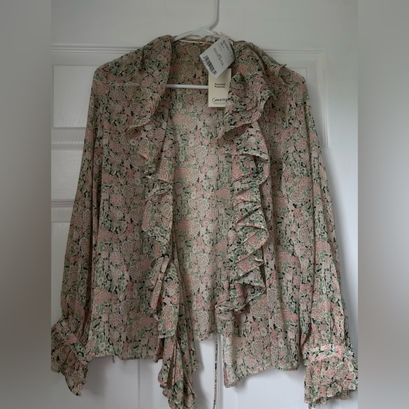 NWT Mango Floral Blouse with Ruffles Size US 4 - Picture 5 of 8